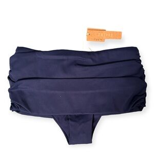 NWT SKIMS sculpting swim fold over bikini bottom, XXS, Color Midnight